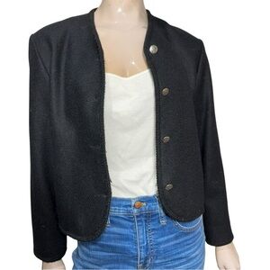 Pendleton Vintage USA Women’s Size 8 Black Knit 100% Virgin Wool Jacket